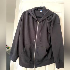 NWT womens old navy zip up black hoodie, sized XL.